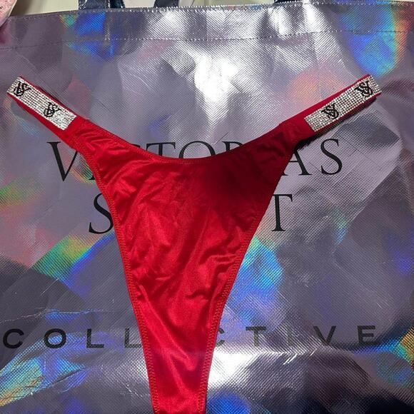 Victoria’s Secret Red Shine Strap Thong - Picture 1 of 3